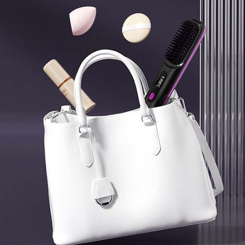 🔥🏆 Venta de Año Nuevo 2026 50% DE DESCUENTO 💁‍♀️ Cepillo Alisador de Cerámica con Calor Inalámbrico para el Cabello